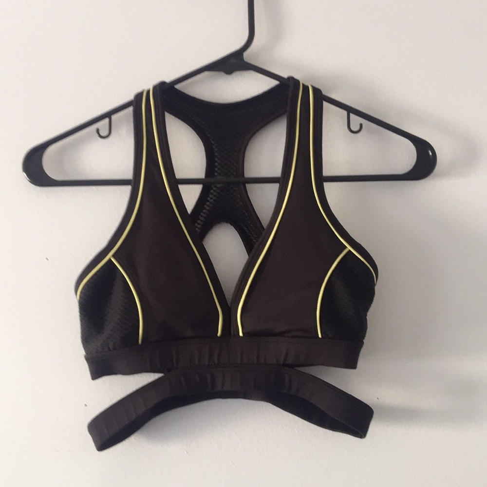 Black/Yellow Sports Bra